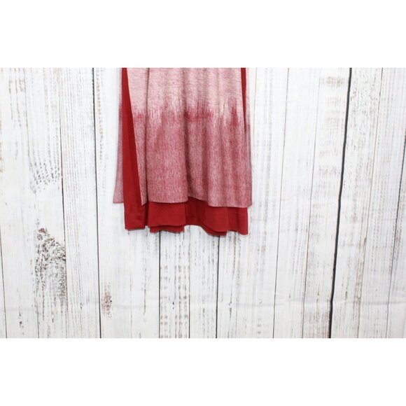 Vintage Lady Carol Ombre Tie Dye Belted Shirt Dress Maroon Cream Size XL - Picture 11 of 12